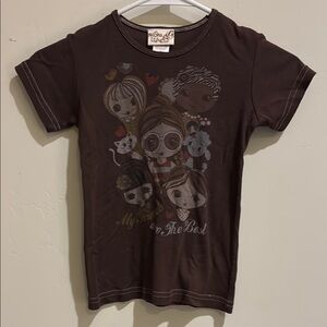 Brown Kids Graphic T-Shirt